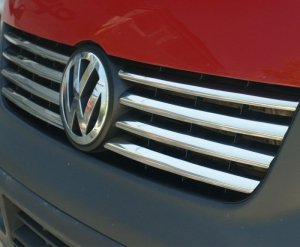 VW T5 2004-2009 Nakładki na grill stal połysk