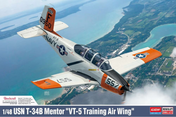 Academy 12361 USN Beechcraft T-34B Mentor VT-5 Training Air Wing 1/48