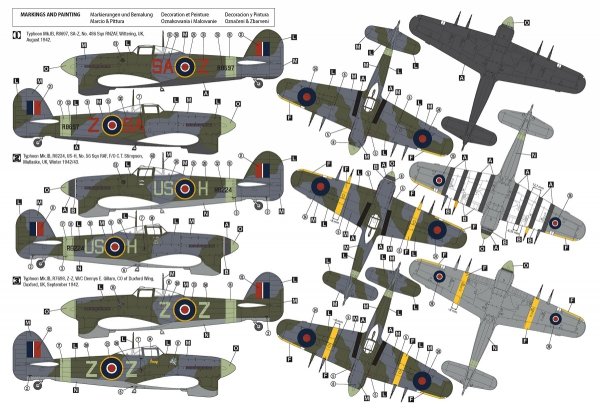 Hobby 2000 48042 Hawker Typhoon Mk. IB "Car Door" 1942 1/48 (Hasegawa + Cartograf)