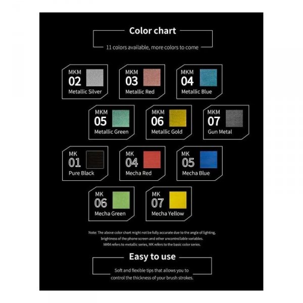 DSPIAE MKM-02 Acrylic Metallic Silver Soft Tipped Marker