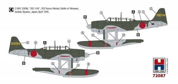 Hobby 2000 72087 Aichi E16A1 Zuiun Late 1/72 (Fujimi + Cartograf)