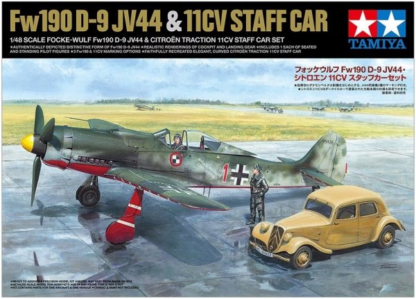 Tamiya 25213 1/48 Focke-Wulf Fw190 D-9 Jv44 W/Citroen Traction 11Cv Car