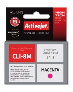 Tusz Activejet ACC-8MN (zamiennik Canon CLI-8M; Supreme; 14 ml; czerwony)