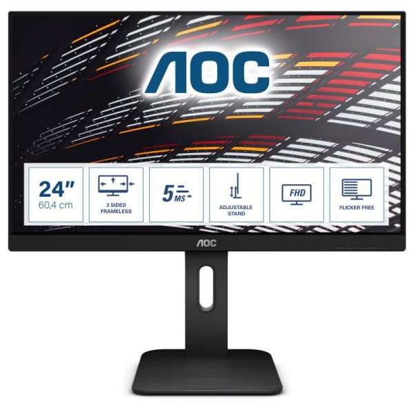 Monitor AOC 24P1 (23,8&quot;; IPS; FullHD 1920x1080; DisplayPort, HDMI, VGA; kolor czarny)