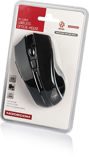 Mysz MODECOM WRM1 M-MC-WRM1-100 (optyczna; 1600 DPI; kolor czarny