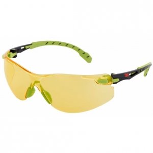 Okulary ochronne 3M Solus 1000 zielono/czarne oprawki, powłoka odporna na zaparowanie/zarysowanie Scotchgard (K i N), żółte soczewki, S1203SGAF-EU