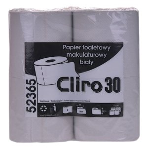Papier toaletowy makulaturowy Grasant Cliro, 2 warstwowy, 30m 4 sztuki [52365]