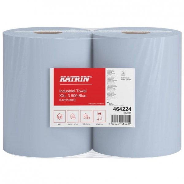 Czyściwo papierowe mieszane Katrin Classic XXL3 3-warstwowe niebieskie 180m 2 sztuki [464224]