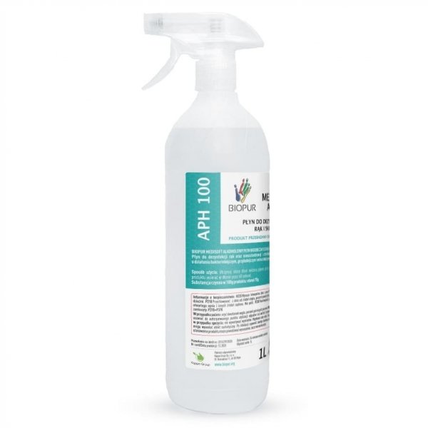 Płyn do dezynfekcji rąk i skóry Biopur Medisoft APH 100 z atomizerem 1L