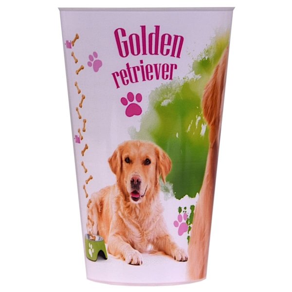Kubek wielorazowego użytku Golden Retriver, 400 ml