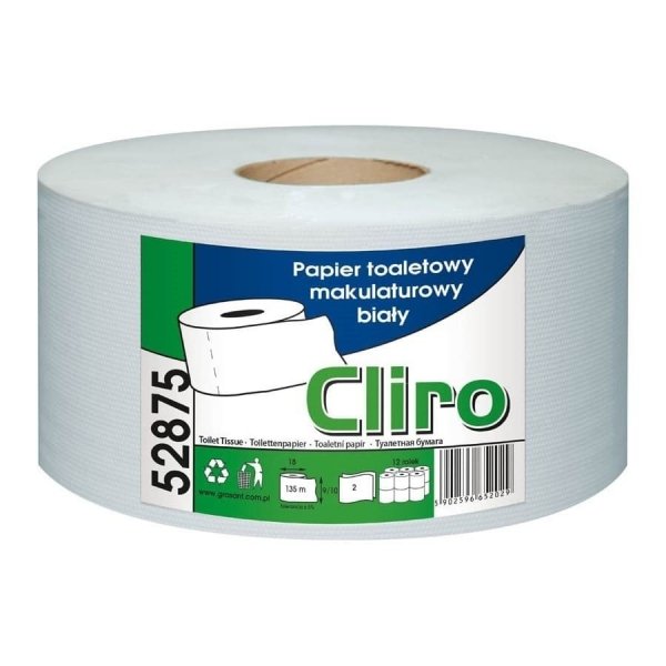 Papier toaletowy Grasant Cliro 180 2-warstwowy 135m makulaturowy 12 rolek [52875]