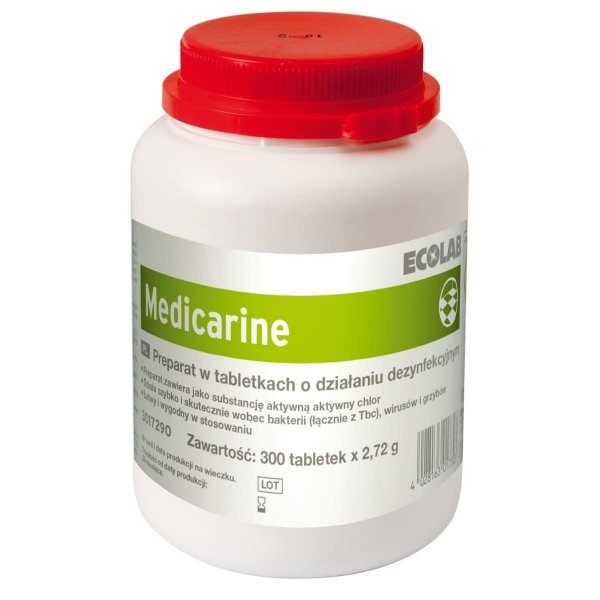 Preparat w tabletkach do dezynfekcji powierzchni Medicarine Ecolab na bazie chloru