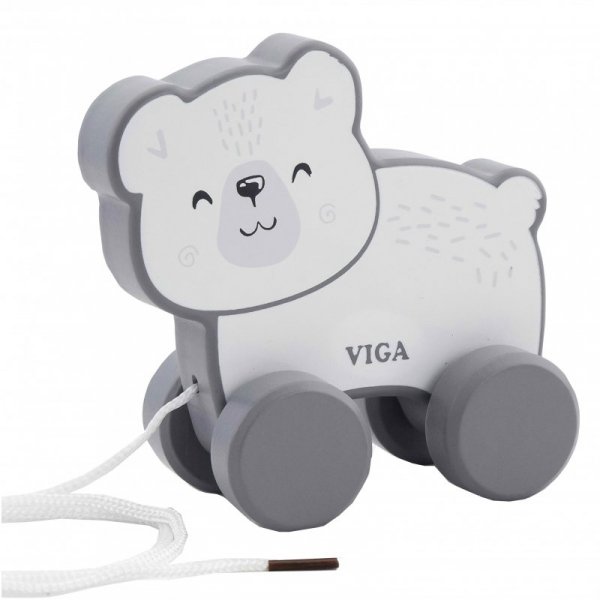 Drewniany Miś Polarny do ciągnięcia - PolarB - Viga Toys