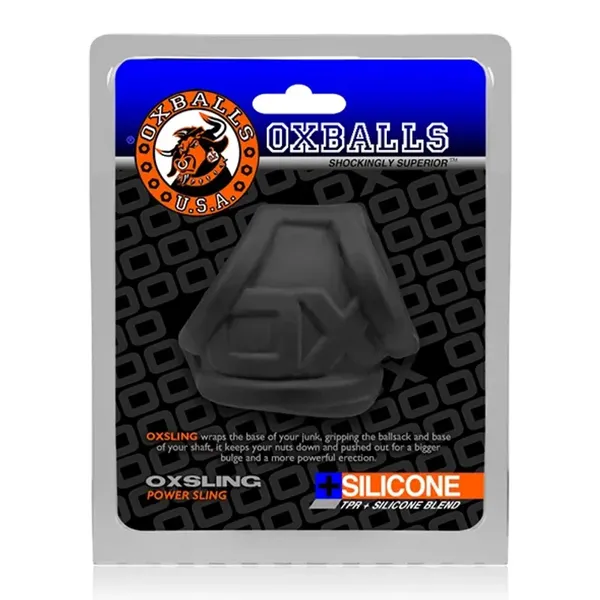 Oxballs - Oxsling Silikonowy Pierścień Na Penisa i Jądra Czarny