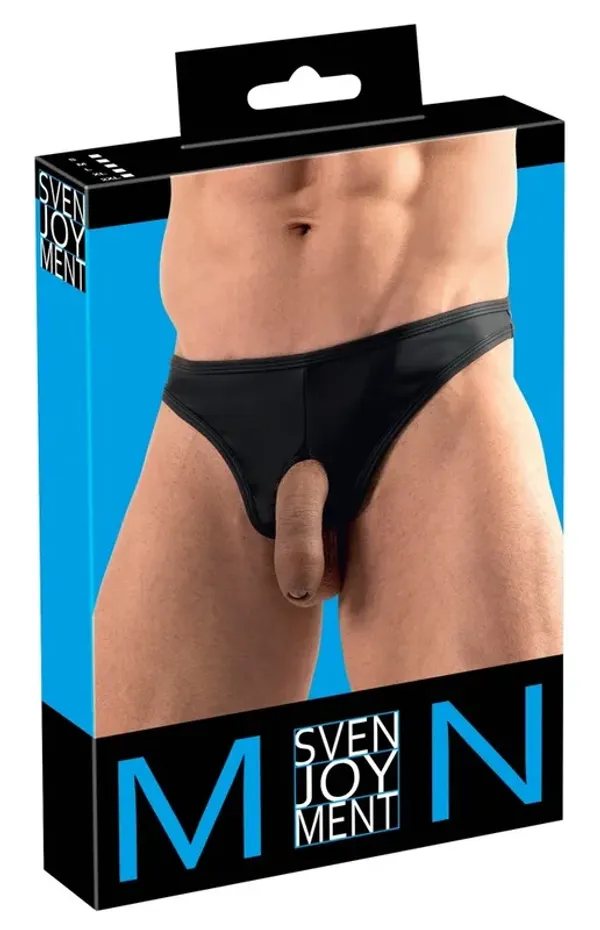 Svenjoyment Stringi męskie Showmaster z otworami, matowe, rozmiar M