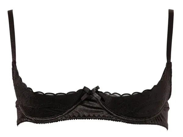 Cottelli Lingerie biustonosz na fiszbinach z haftkami czarny 75C