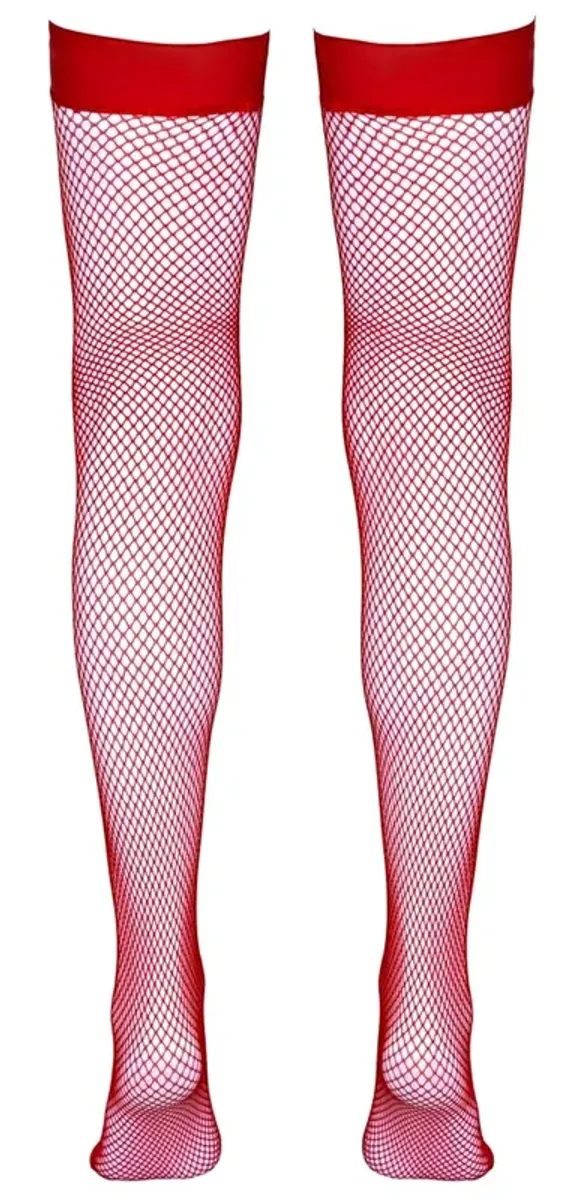 Cottelli LEGWEAR - Seksowne Klasyczne Czerwone Pończochy Kabaretki S