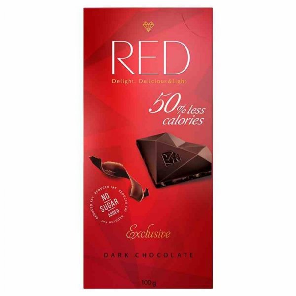 Czekolada ciemna 30% mniej kalorii RED Delight, 100g