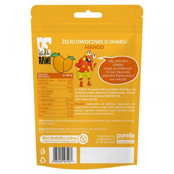 Żelki Mango BeRAW Kids, 35g