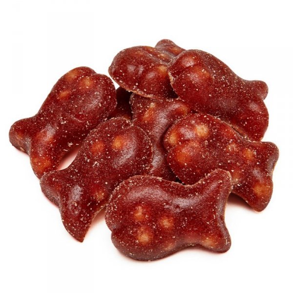 Chrupiące owocożelki malinowe w kształcie rybki Kiddylicious 12g
