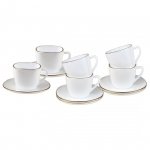 ZESTAW KAWOWY 6 FILIŻANEK ZE SPODECZKAMI KINGHOFF OPAL KH-1930