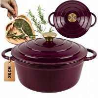 EMALIOWANY GARNEK ŻELIWNY 22cm 3L HAGE EGGPLANT 