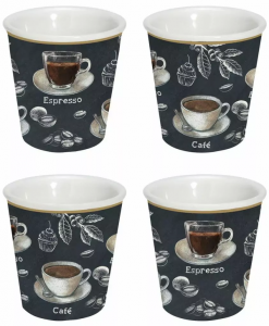 Barista Filiżanki Porcelanowe do Espresso w Ozdobnym Pudełku 100 ml 4 szt.