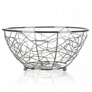 KOSZYK STALOWY SREBRNY NA OWOCE 23cm BANQUET VANITY