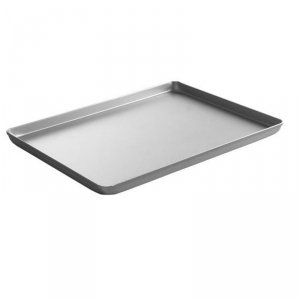 Taca cukiernicza piekarnicza ekspozycyjna z aluminium 400x300x20mm srebrna - Hendi 808504