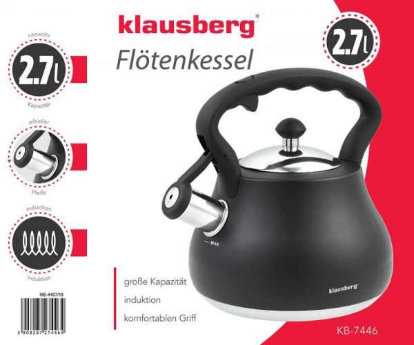 CZAJNIK Z GWIZDKIEM KLAUSBERG 2,7L KB-7446