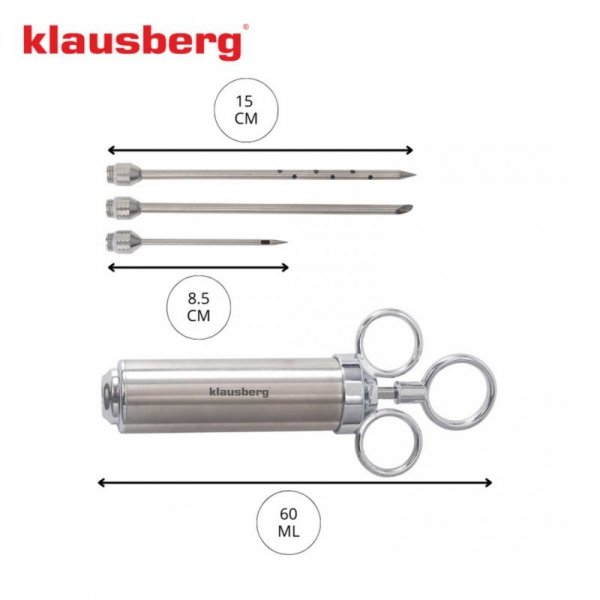 STALOWA NASTRZYKIWARKA 60ml DO PEKLOWANIA MIĘSA KLAUSBERG KB-7842