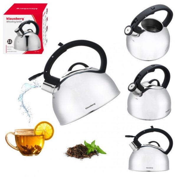 CZAJNIK STALOWY Z GWIZDKIEM 2,5L KLAUSBERG KB-7910
