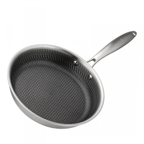 PATELNIA STALOWA 24cm Z POWŁOKĄ PLASTER MIODU E-7547