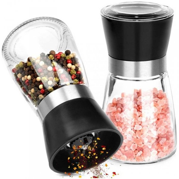 ZESTAW RĘCZNYCH MŁYNKÓW DO PIEPRZU I SOLI SZKLANYCH 259460
