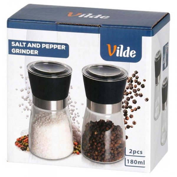 ZESTAW RĘCZNYCH MŁYNKÓW DO PIEPRZU I SOLI SZKLANYCH 259460