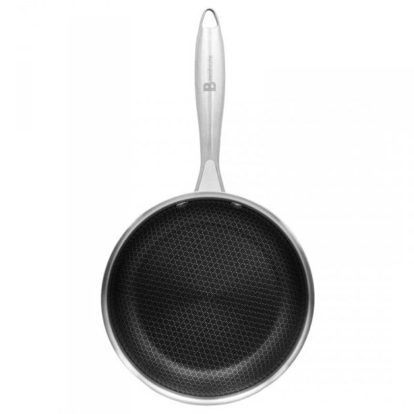 PATELNIA STALOWA Z POKRYWKĄ 26cm POWŁOKA PLASTER MIODU 5555