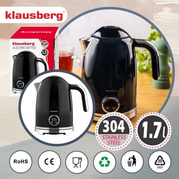 CZAJNIK ELEKTRYCZNY 1,7L Z TERMOMETREM LED KLAUSBERG KB-9027 RETRO