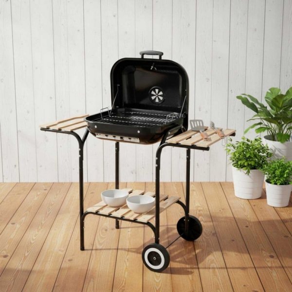 GRILL WĘGLOWY NA KÓŁKACH Z PÓŁKAMI KINGHOFF KH-2034