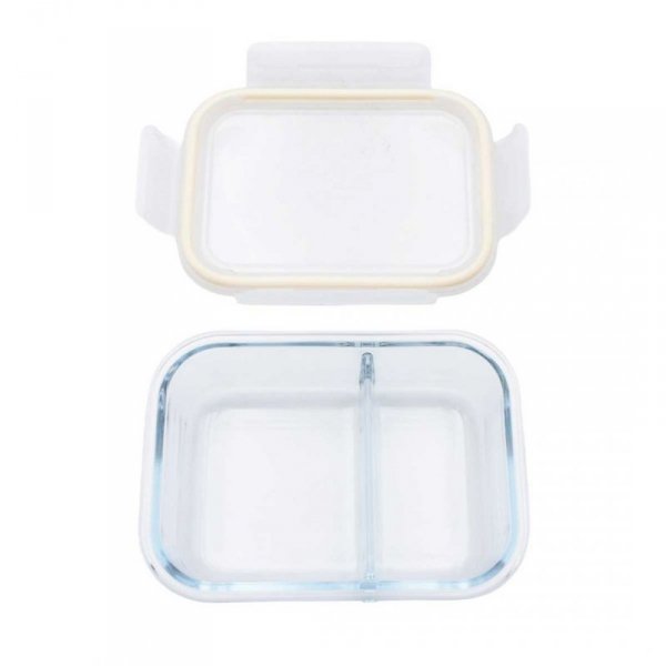 SZKLANY POJEMNIK 600ml LUNCH BOX Z PRZEGRODĄ SZCZELNY 5622