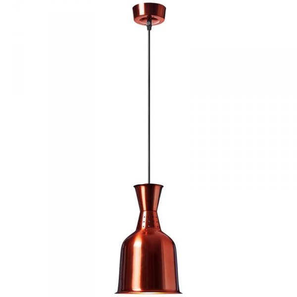 Lampa grzewcza do potraw na podczerwień IR wisząca mosiądz śr. 19 cm 250 W