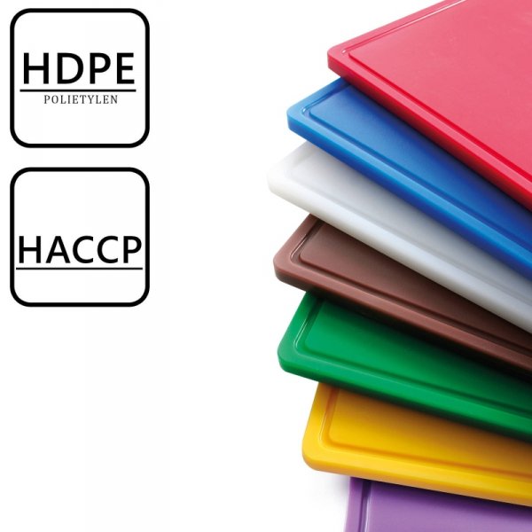 Deska do krojenia HACCP do mięsa oraz wędlin GN 1/2 brązowa - Hendi 826140