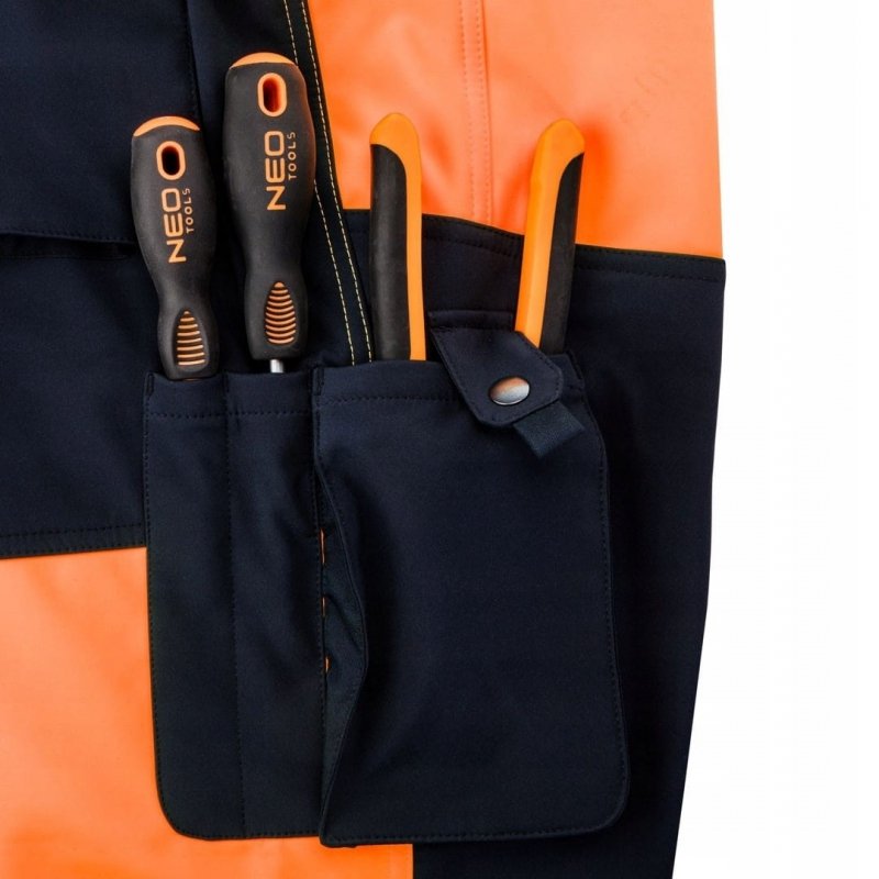 Spodnie robocze ostrzegawcze SOFTSHELL pomarańczowe XL NEO