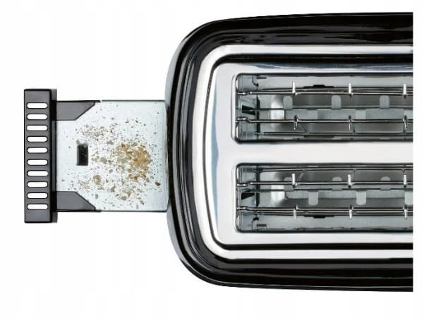 TOSTER podwójny czarny 750W szufladka na okruchy ELEGANCKI DESIGN