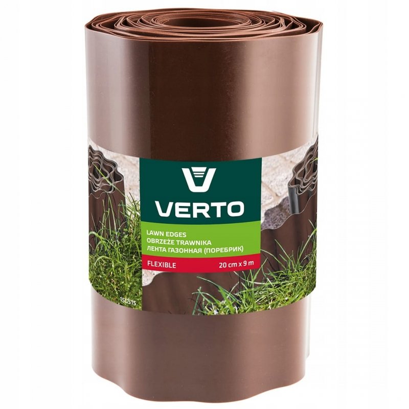 VERTO 15G515 Obrzeże do trawników 20cm x 9m, brąz