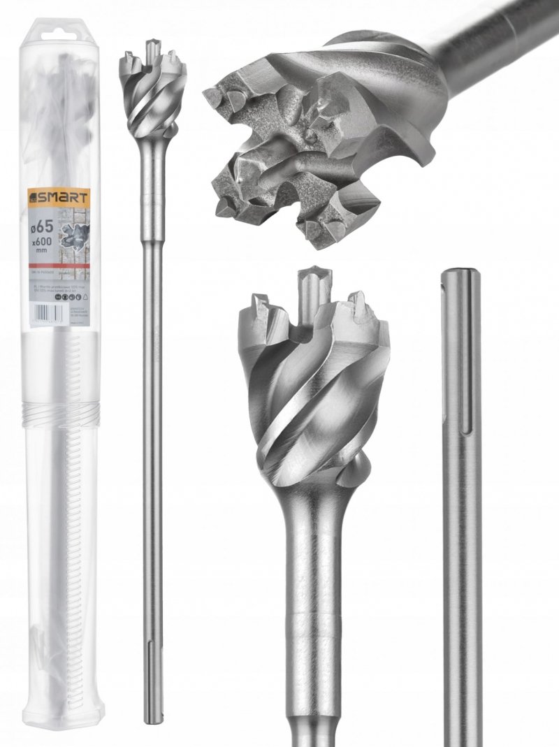 WIERTŁO PRZEBICIOWE DO BETONU 65x600mm SDS-MAX SMART