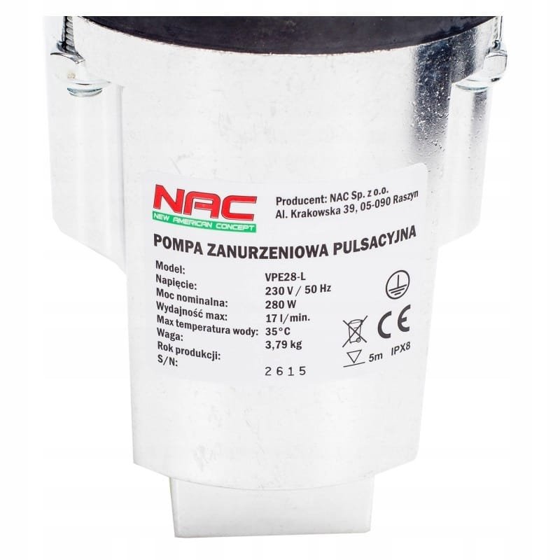 Pompa głębinowa membranowa do wody NAC VPE28-L 68m