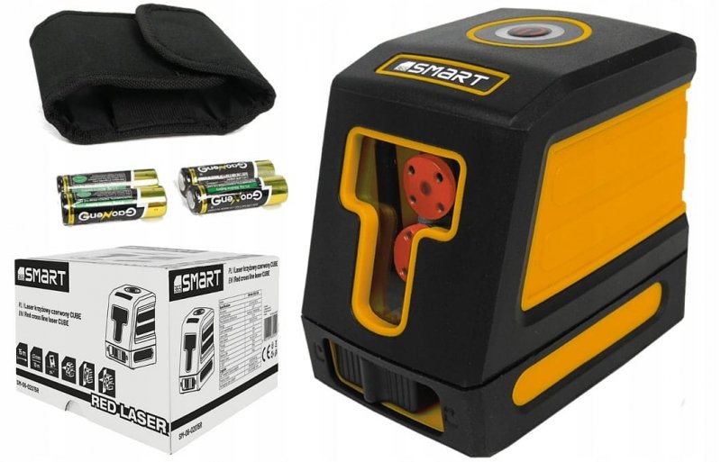 SMART LASER krzyżowy Poziomica 15m czerwony+Statyw
