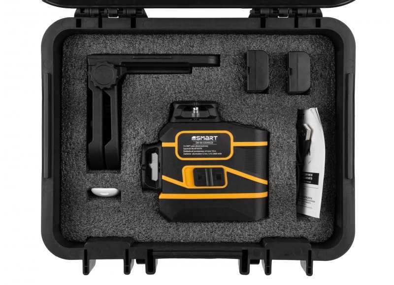 Laser niwelator krzyżowy 360° z Bluetooth i pilotem ZIELONY 40m SMART365