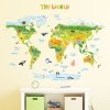 Duże Naklejki Animowana Kolorowa Mapa Świata XL