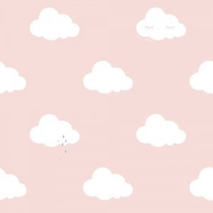 Tapeta Różowa w białe chmurki ND21115 Sweet Dreams
